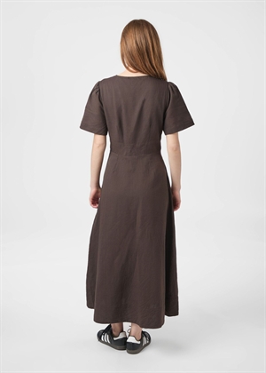 Ilsie linen kjole Dark Brown Neo Noir 